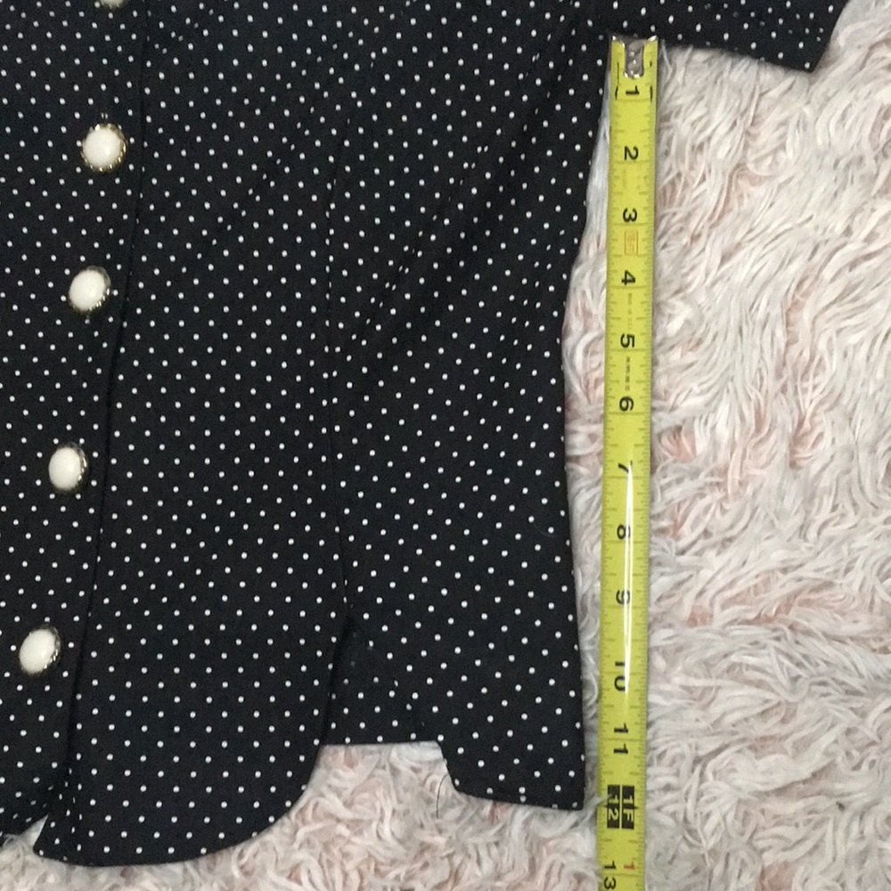 Vtg Polka Dot Button Down Blouse - image 6